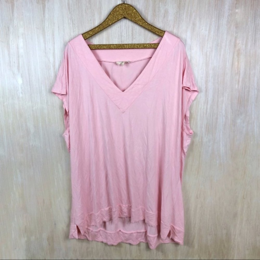 🔥Eloquii Essentials Pink V Neck Shirt 22/24